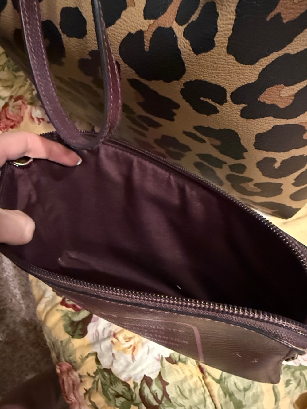 Coach Leopard-Print Tote in Brown and Black - Picture 6 of 6